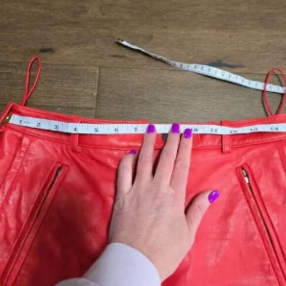 Carven Leather Skirt Red Mini size S - Picture 5 of 8